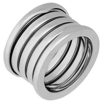 Pre Owned Bvlgari 18K White Gold B.Zero1 5 Band Ring Size EU 52.5