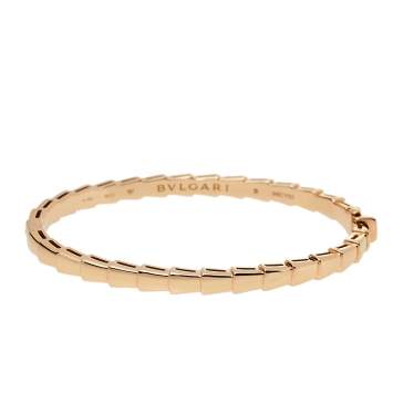 Pre Owned Bvlgari Serpenti Viper 18K Rose Gold Bracelet S
