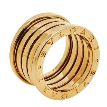 Pre Owned Bvlgari B.Zero1 18k Yellow Gold Five Band Ring Size 52