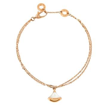 Pre Owned Bvlgari Divas' Dream Mother of Pearl 18K Rose Gold Bracelet M/L