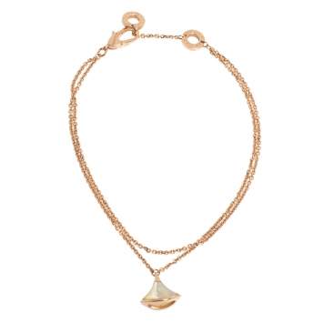 Pre Owned Bvlgari Divas' Dream Mother of Pearl 18K Rose Gold Chain Bracelet SM