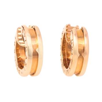 Pre Owned Bvlgari B.Zero1 18K Yellow Gold Hoop Earrings