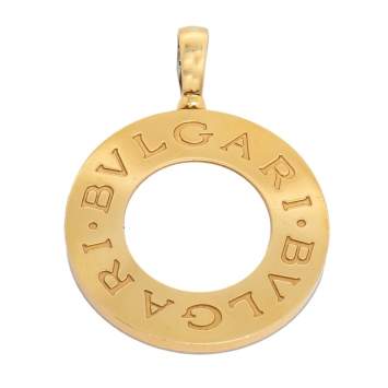Pre Owned Bvlgari Onyx Stainless Steel & Mother of Pearl 18K Yellow Gold Reversible Large Pendant