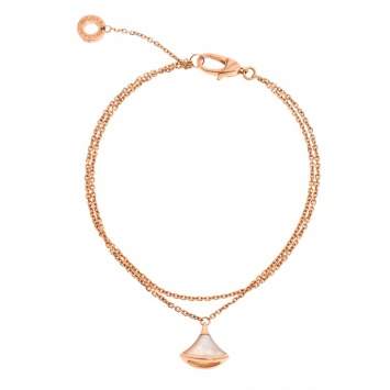 Pre Owned Bvlgari Divas' Dream Mother of Pearl 18K Rose Gold Bracelet M/L