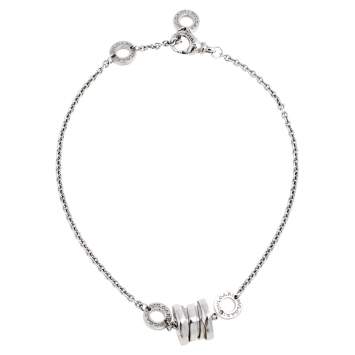 Pre Owned Bvlgari B.Zero1 18K White Gold Soft Station Bracelet