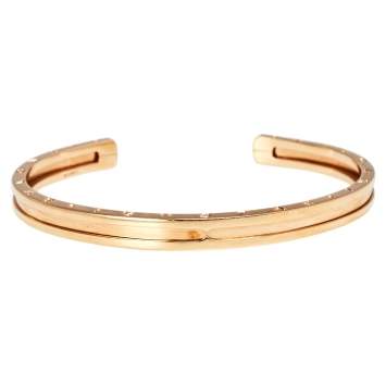 Pre Owned Bvlgari B.Zero1 18K Rose Gold Open Cuff Bracelet M