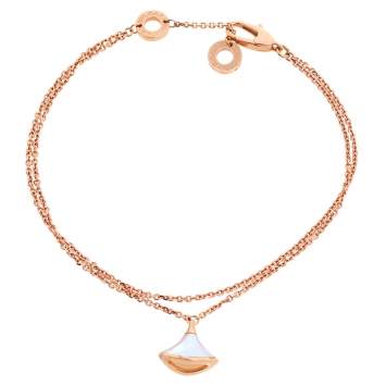 Pre Owned Bvlgari Divas' Dream Mother of Pearl 18K Rose Gold Bracelet SM 