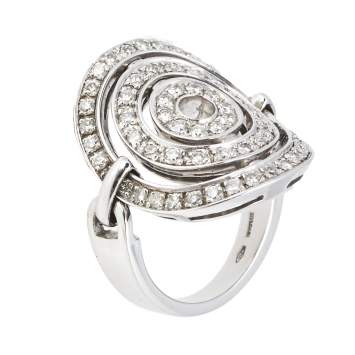 مملوكة مسبقًا Bvlgari Astrale Cerchi Diamond 18K White Gold Ring Size 52