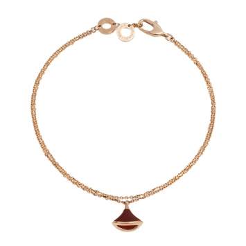 Pre Owned Bvlgari Divas' Dream Carnelian 18K Rose Gold Bracelet M/L