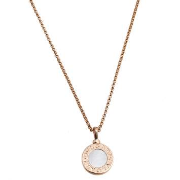 Pre Owned Bvlgari Bvlgari Mother of Pearl 18K Rose Gold Pendant Necklace