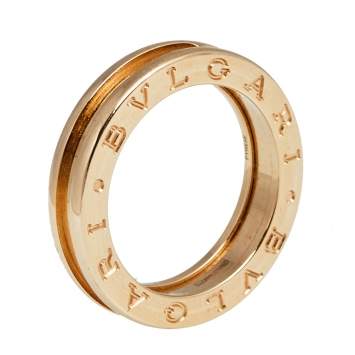 Pre Owned Bvlgari B.Zero1 18k Rose Gold Band Ring Size 53