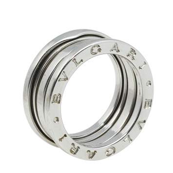 Pre Owned Bvlgari B.Zero1 18K White Gold 2-Band Ring Size 52