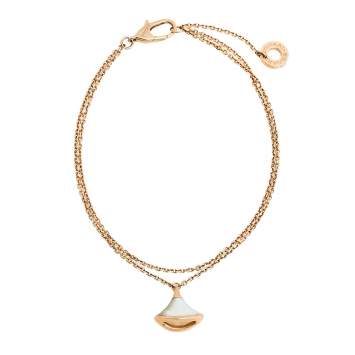 Pre Owned Bvlgari Divas' Dream Mother of Pearl 18K Rose Gold Bracelet SM 