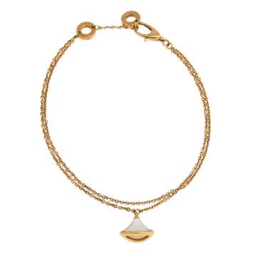 Pre Owned Bvlgari Divas' Dream Mother of Pearl 18K Rose Gold Bracelet SM 