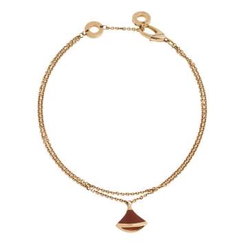 Pre Owned Bvlgari Divas' Dream Carnelian 18k Rose Gold Bracelet SM