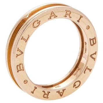 Pre Owned Bvlgari B.Zero1 18k Rose Gold Single Band Ring Size 54