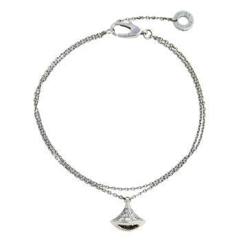 Pre Owned Bvlgari Divas' Dream Diamonds 18k White Gold Charm Bracelet SM
