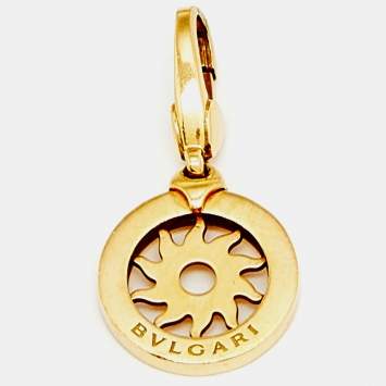 Pre Owned Bvlgari Tondo Sun 18k Yellow Gold Solo Charm Pendant