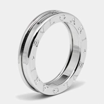 Pre Owned Bvlgari B.Zero1 18k White Gold 1-Band Ring Size 59