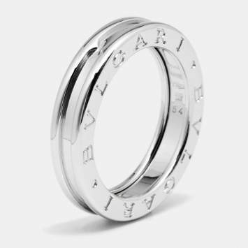 Pre Owned Bvlgari B.Zero1 18k White Gold 1-Band Ring Size 54