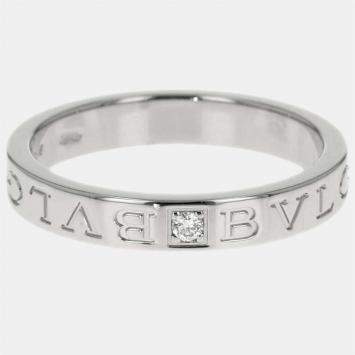 Pre Owned Bvlgari Bvlgari 18K White Gold Diamond Ring EU 64