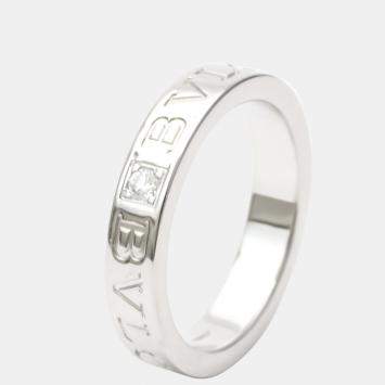 Pre Owned Bvlgari Bvlgari 18K White Gold Diamond Ring EU 53