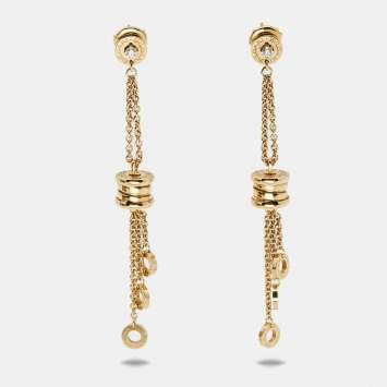 Pre Owned Bvlgari B.Zero1 Diamond 18k Yellow Gold Dangle Earrings