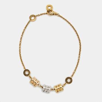 Pre Owned Bvlgari B.zero1 18K Three Tone Gold Element Soft Bracelet