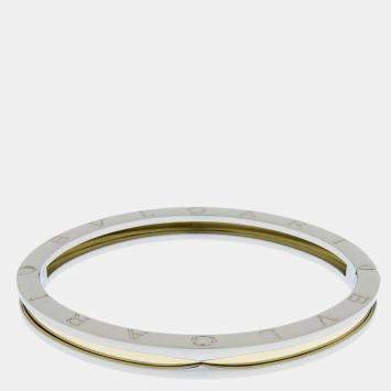 Pre Owned Bvlgari B.Zero1 18K Yellow Gold Stainless Steel Bracelet 19