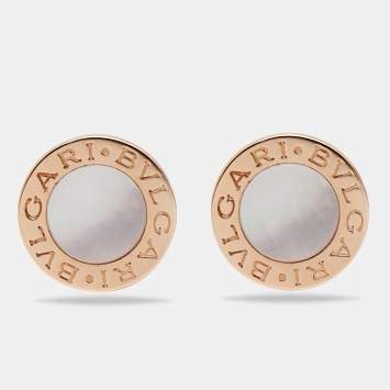 Pre Owned Bvlgari Mother of Pearl 18k Rose Gold Stud Earrings