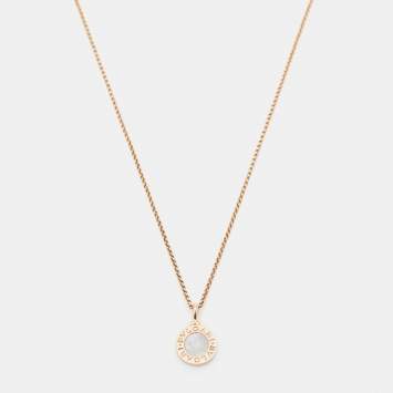 Pre Owned Bvlgari Bvlgari Mother of Pearl 18k Rose Gold Pendant Necklace