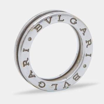 Pre Owned Bvlgari B.Zero1 18k White Gold Band Ring Size 52