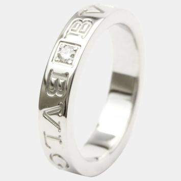 Pre Owned Bvlgari Bvlgari Bvlgari 18K White Gold Diamond Ring EU 52