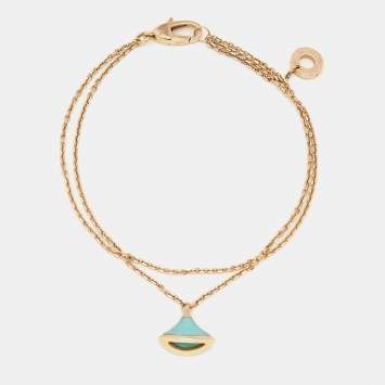 Bvlgari Divas' Dream Turquoise 18k Rose Gold Charm Bracelet SM