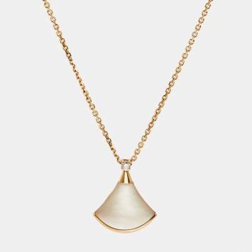 Bvlgari Divas' Dream Mother of Pearl Diamond 18k Yellow Gold Necklace