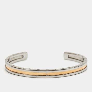 Bvlgari B.Zero1 18k Rose Gold Stainless Steel Open Cuff Bracelet SM