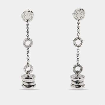 Pre Owned Bvlgari B.Zero1 18K White Gold Dangle Earrings