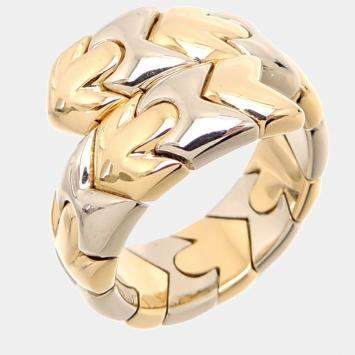Pre Owned Bvlgari Alveare 18K Yellow and White Gold Ring EU 56