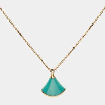 Bvlgari Divas' Dream Turquoise Diamond 18k Rose Gold Necklace