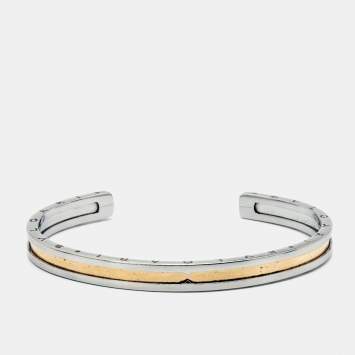 Bvlgari B.Zero1 Stainless Steel 18k Rose Gold Open Cuff Bracelet M