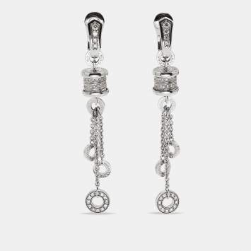 Bvlgari B.Zero1 Diamonds 18k White Gold Drop Earrings