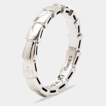 Bvlgari Serpenti Viper 18k White Gold Ring Size 58