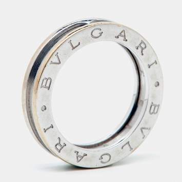 Bvlgari B.Zero1 1-Band 18k White Gold Band Ring Size 54