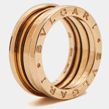 Pre Owned Bvlgari B.Zero1 18k Rose Gold Ring Size 53