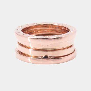 Bvlgari 18K Rose Gold B.Zero1 Two-Band Ring Size 49 