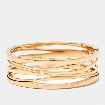 Pre Owned Bvlgari B.Zero1 18k Rose Gold Wide Bracelet M