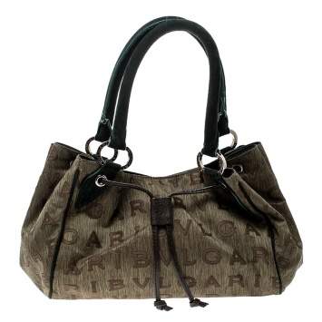 Pre Owned Bvlgari Multicolor Fabric and Suede Signature Tote