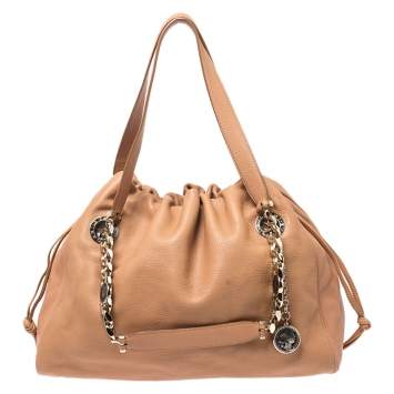 Pre Owned Bvlgari Beige Leather Bonton Tote