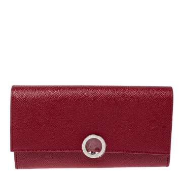 Pre Owned Bvlgari Red Leather Bvlgari Bvlgari Continental Wallet