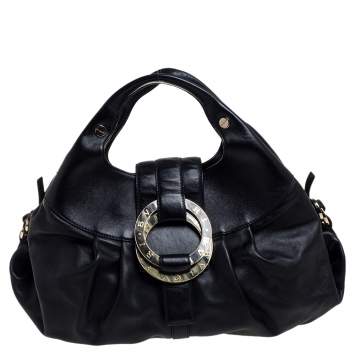 Pre Owned Bvlgari Black Leather Chandra Satchel
